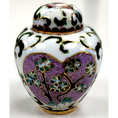 CLOISONNE BOX06 1.75"X2.25" WHITE